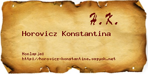 Horovicz Konstantina névjegykártya